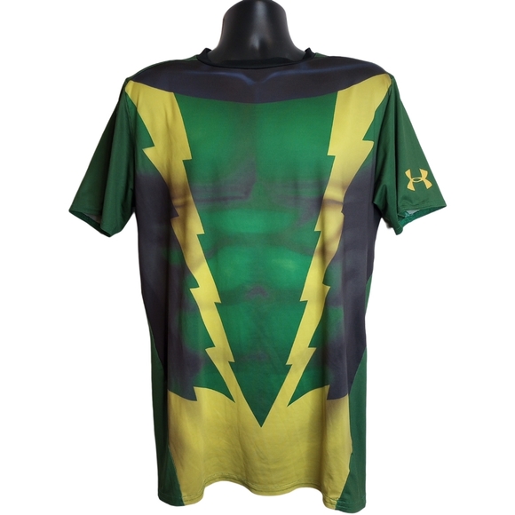 Under Armour Other - Under Armour Marvel Electro Green Compression Heat Gear Short Sleeve Shirt 2XL